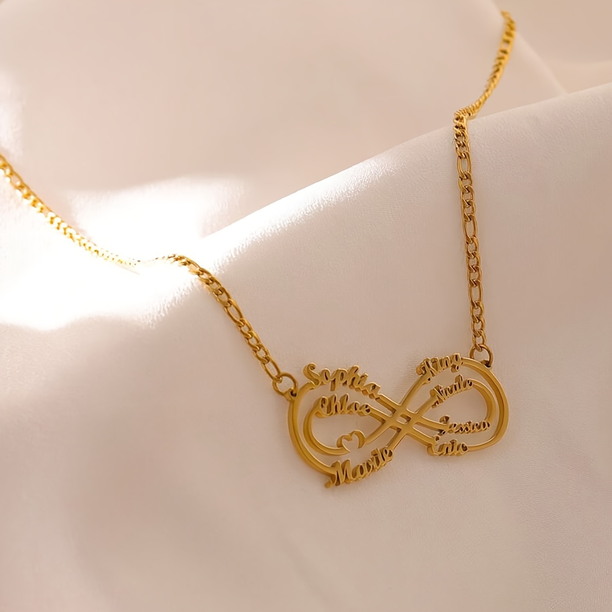 Custom Personalized 18K Plated Name Infinite Necklace for Women
